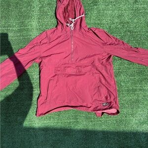 Red Hooded Windbreaker Jacket